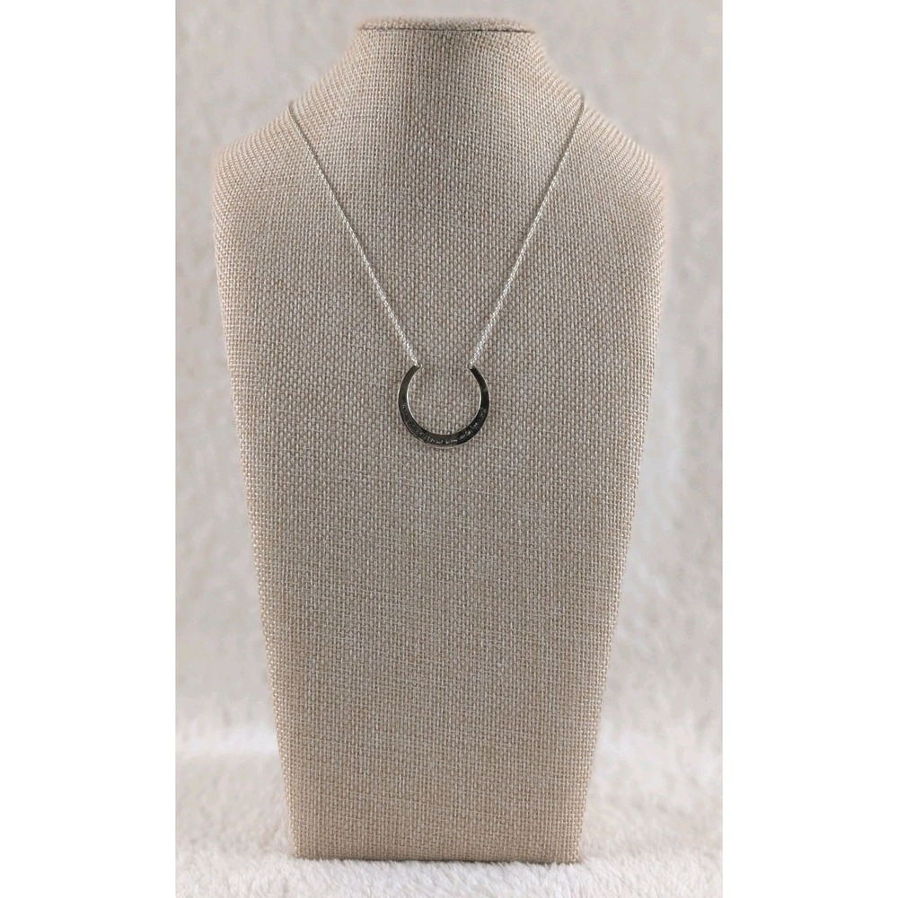 925 Sterling‎ Silver Necklace Crescent Pendant MWS Quote Be the Change Inspiring